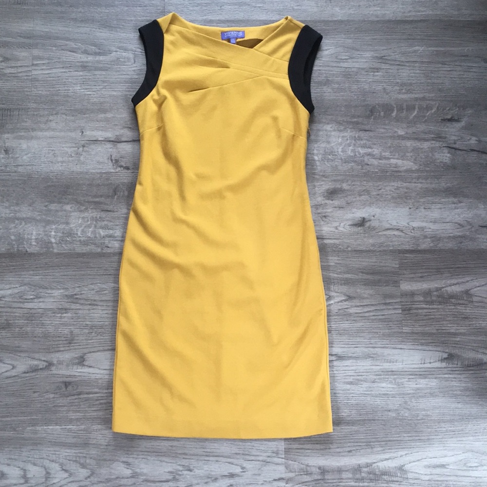 Vivienne Tam - Vintage Sheath Dress - Mustard Gold and Black